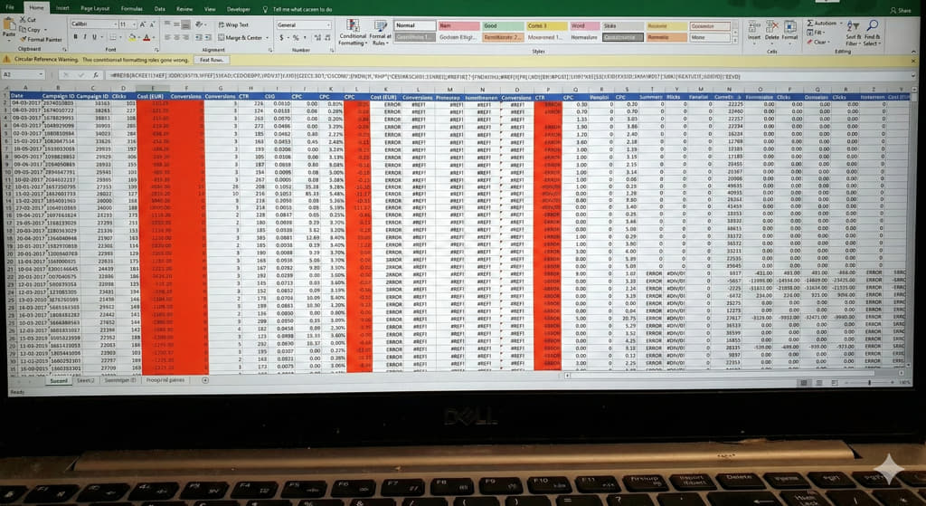 Problemas de Excel en la analítica de marketing