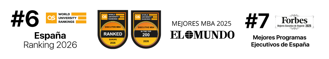Rankings. 6 españa QS, mejores MBA El Mundo, 7 Forbes en España