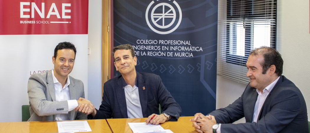 Firma convenio de colaboración entre ENAE Business School y el Colegio Profesional de Ingenieros en Informática de la Región de Murcia