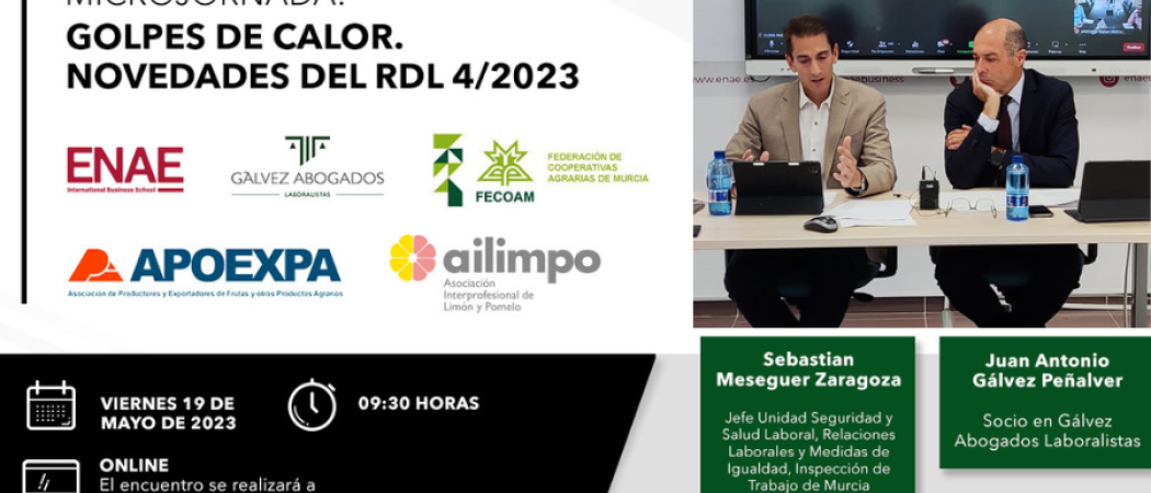 Microjornada: Golpes de calor. Novedades del RDL 4/2023